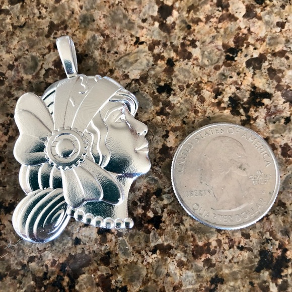 Large Girl Pendant Sterling Silver 925 Gift Box statement piece - Picture 3 of 14